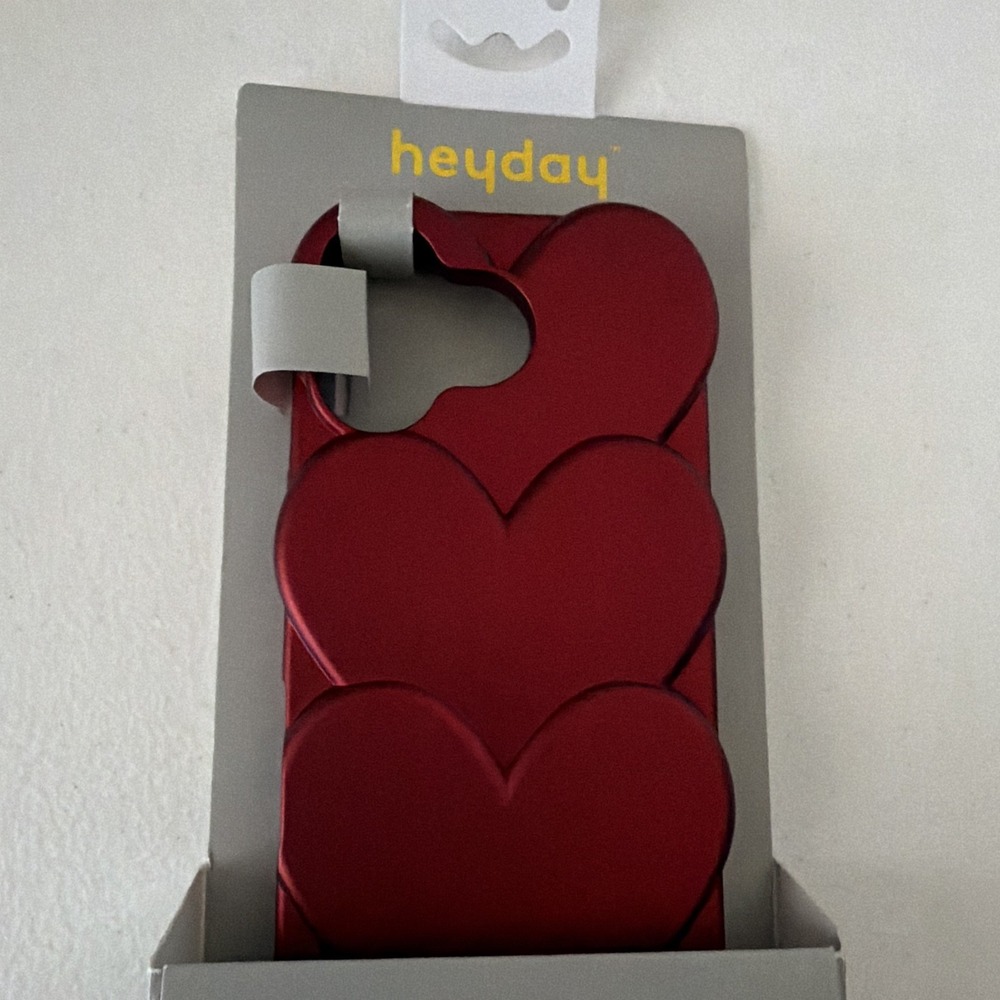 Heyday Red Heart Patterned TPU Hard Cover Soft Shell Case for iPhone17 cute case